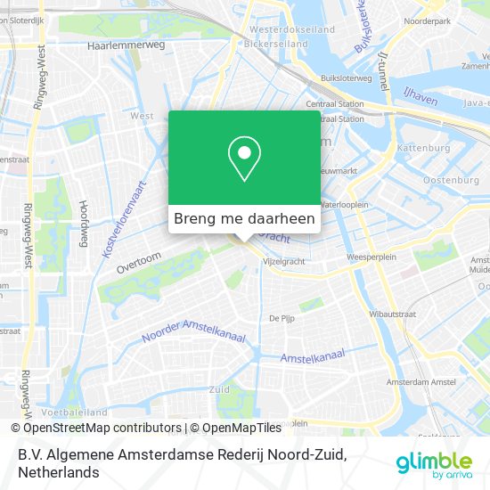 B.V. Algemene Amsterdamse Rederij Noord-Zuid kaart