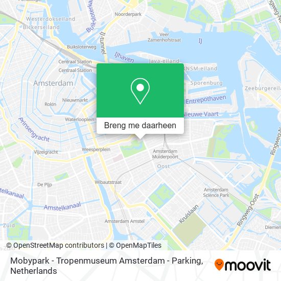 Mobypark - Tropenmuseum Amsterdam - Parking kaart