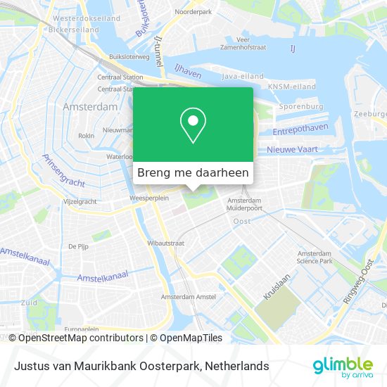 Justus van Maurikbank Oosterpark kaart