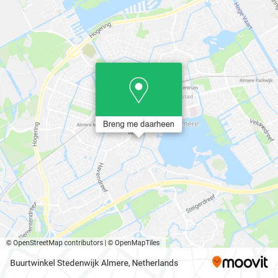 Buurtwinkel Stedenwijk Almere kaart