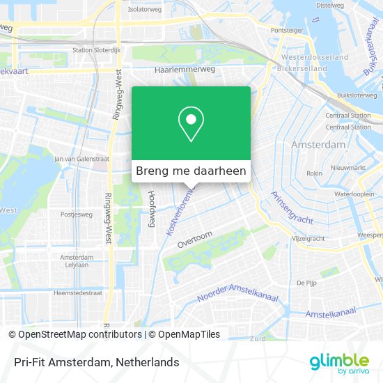 Pri-Fit Amsterdam kaart
