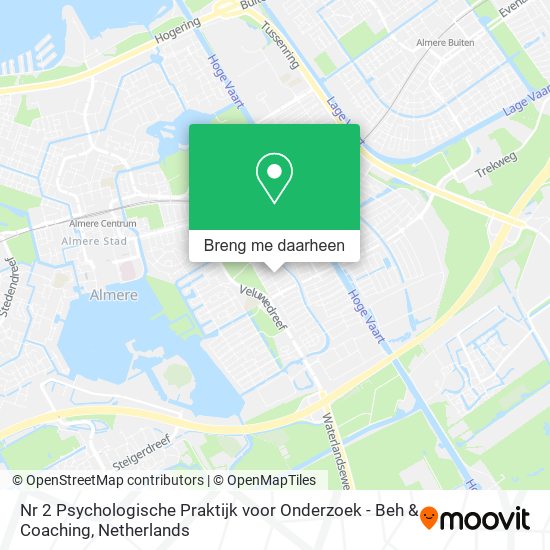 Nr 2 Psychologische Praktijk voor Onderzoek - Beh & Coaching kaart