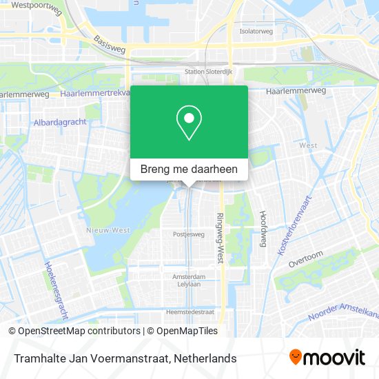 Tramhalte Jan Voermanstraat kaart