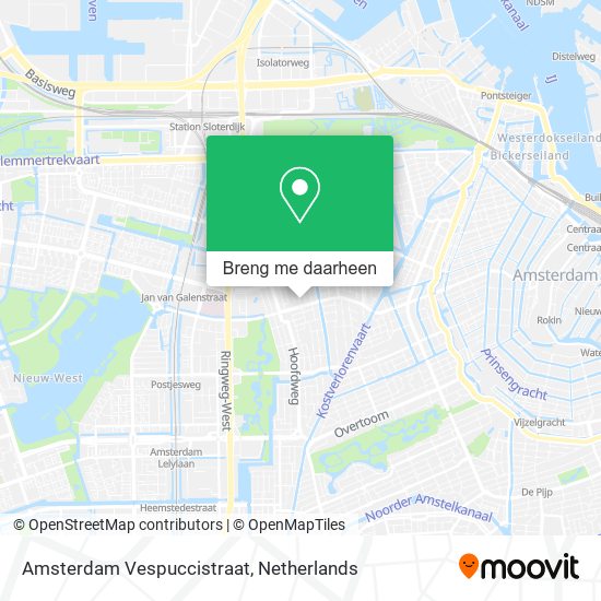 Amsterdam Vespuccistraat kaart