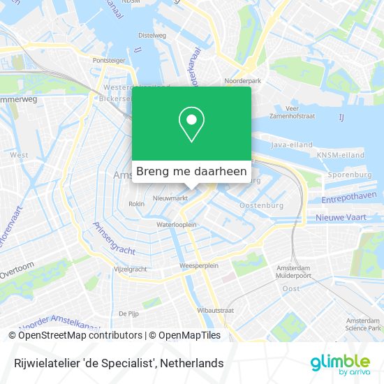 Rijwielatelier 'de Specialist' kaart