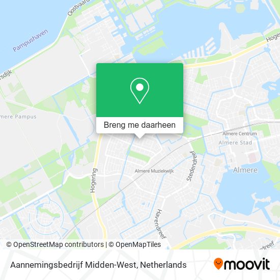 Aannemingsbedrijf Midden-West kaart