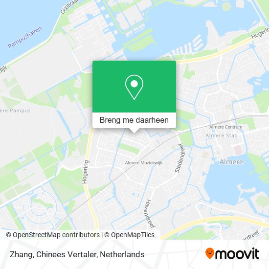 Zhang, Chinees Vertaler kaart