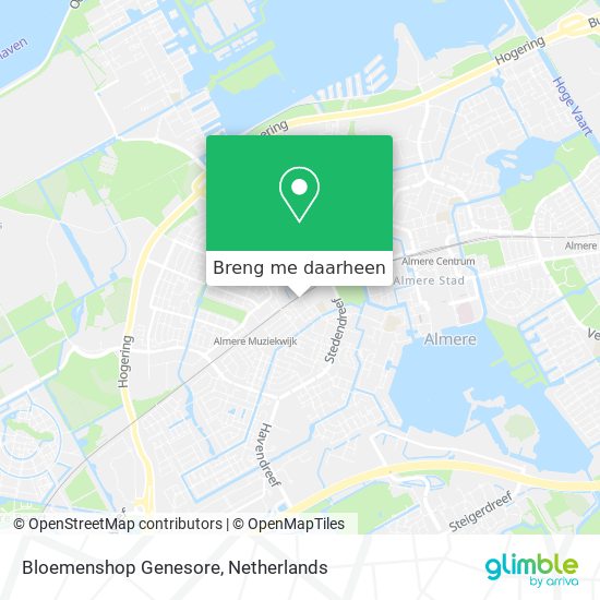 Bloemenshop Genesore kaart