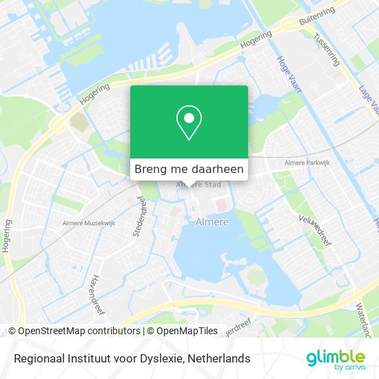 Regionaal Instituut voor Dyslexie kaart