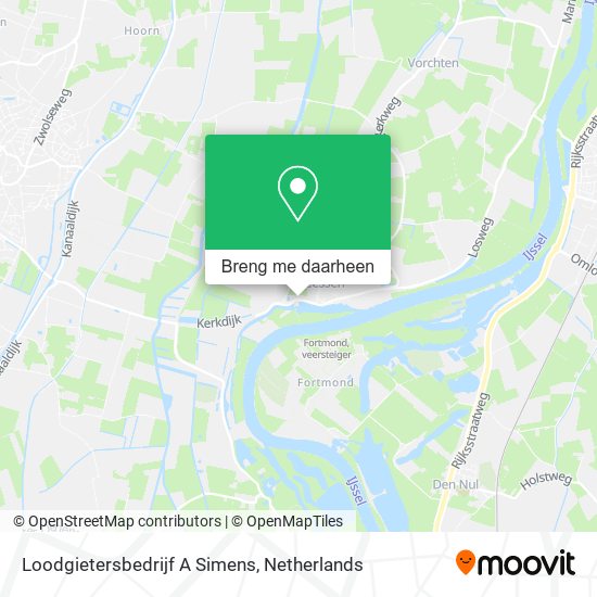 Loodgietersbedrijf A Simens kaart