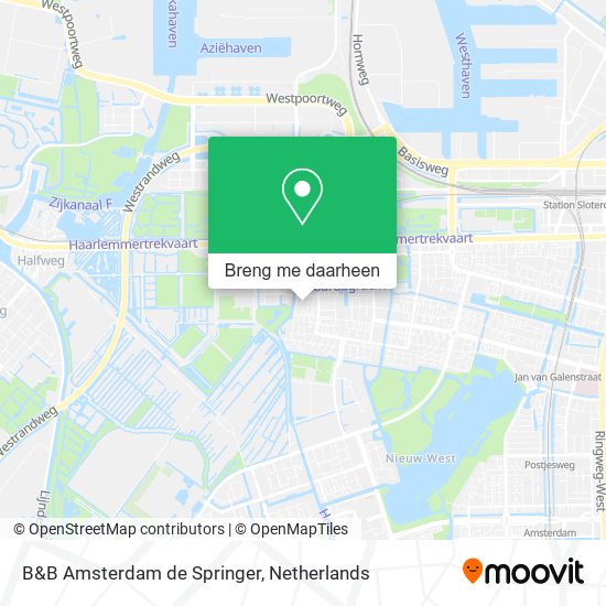 B&B Amsterdam de Springer kaart