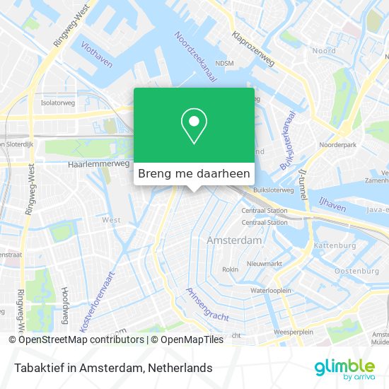 Tabaktief in Amsterdam kaart