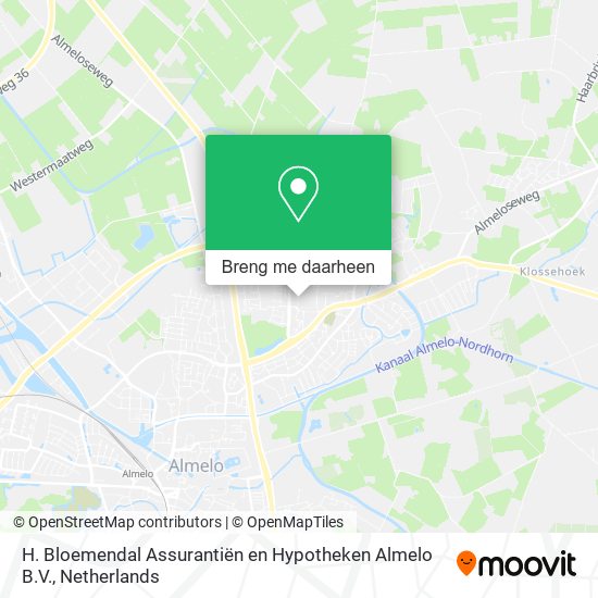 H. Bloemendal Assurantiën en Hypotheken Almelo B.V. kaart