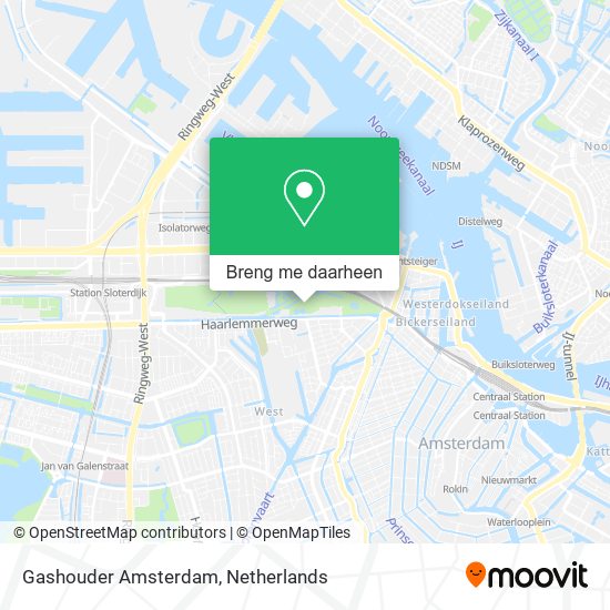 Gashouder Amsterdam kaart