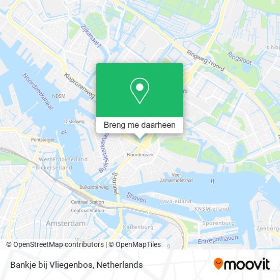 Bankje bij Vliegenbos kaart