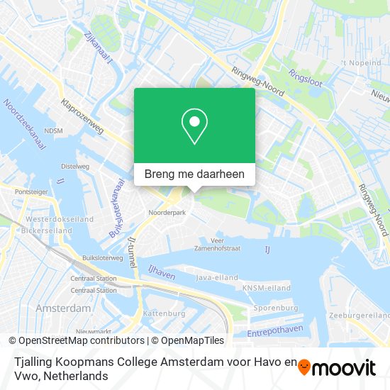 Tjalling Koopmans College Amsterdam voor Havo en Vwo kaart
