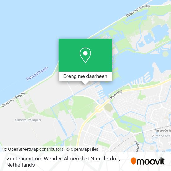 Voetencentrum Wender, Almere het Noorderdok kaart