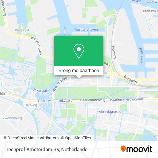 Techprof Amsterdam BV kaart