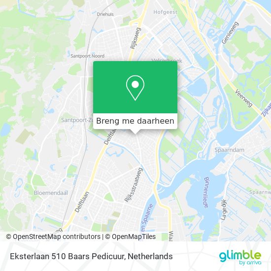 Eksterlaan 510 Baars Pedicuur kaart