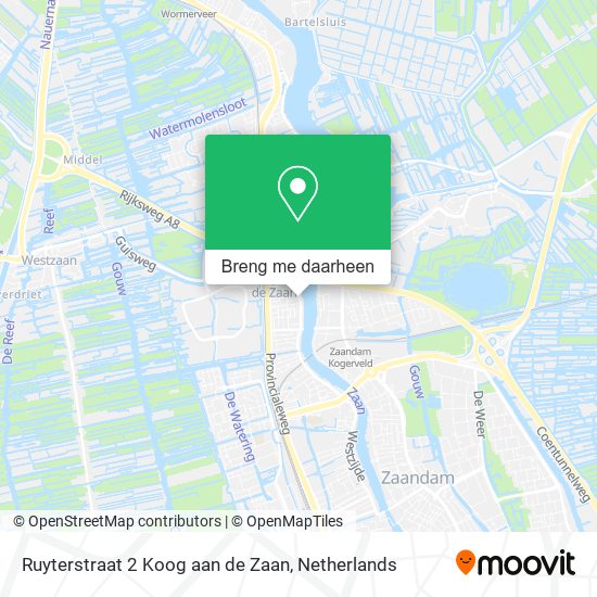Ruyterstraat 2 Koog aan de Zaan kaart