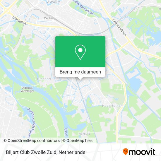 Biljart Club Zwolle Zuid kaart