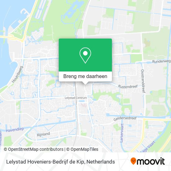 Lelystad Hoveniers-Bedrijf de Kip kaart