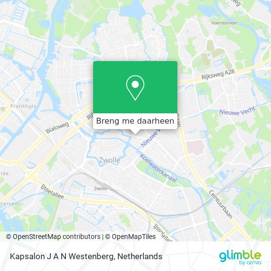 Kapsalon J A N Westenberg kaart