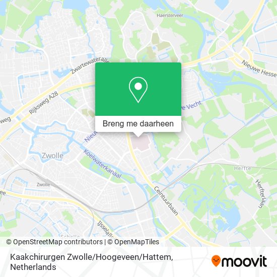 Kaakchirurgen Zwolle / Hoogeveen / Hattem kaart