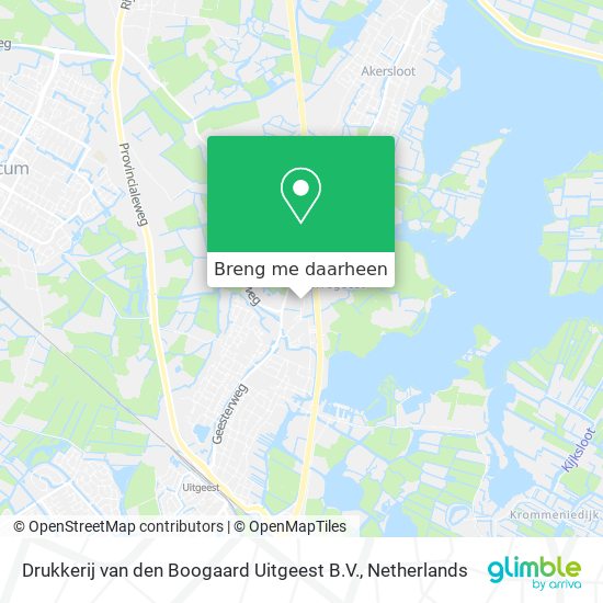 Drukkerij van den Boogaard Uitgeest B.V. kaart