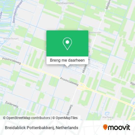 Breidablick Pottenbakkerij kaart