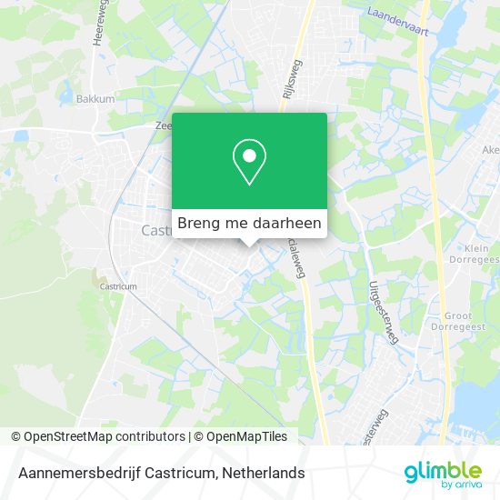Aannemersbedrijf Castricum kaart