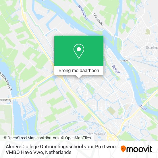 Almere College Ontmoetingsschool voor Pro Lwoo VMBO Havo Vwo kaart