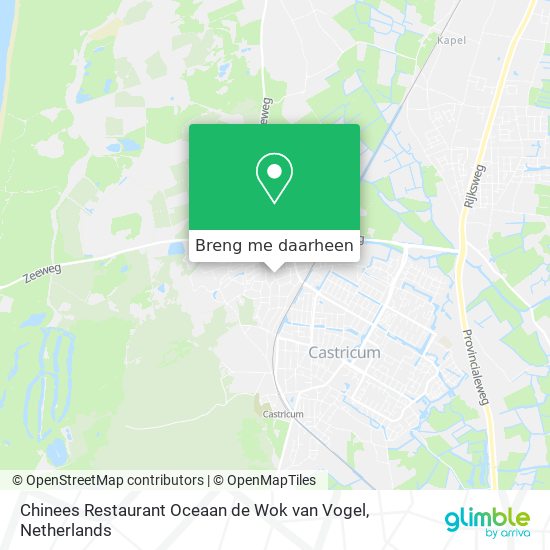 Chinees Restaurant Oceaan de Wok van Vogel kaart