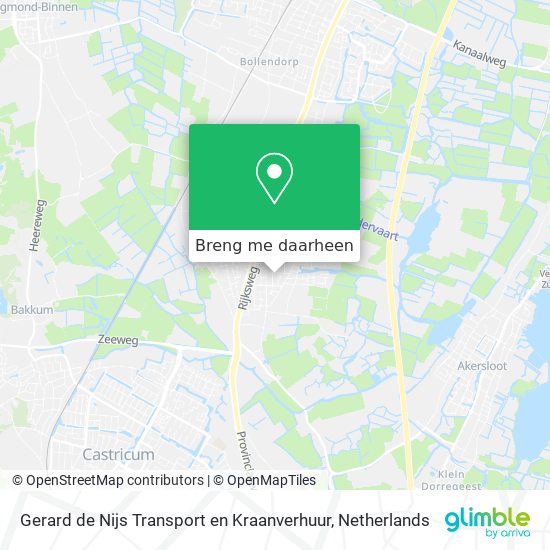 Gerard de Nijs Transport en Kraanverhuur kaart