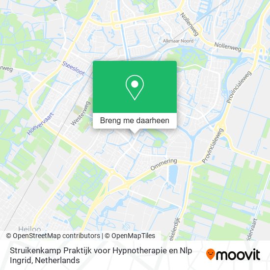 Struikenkamp Praktijk voor Hypnotherapie en Nlp Ingrid kaart