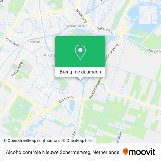 Alcoholcontrole Nieuwe Schermerweg kaart