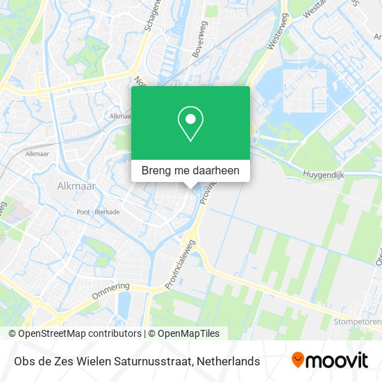 Obs de Zes Wielen Saturnusstraat kaart