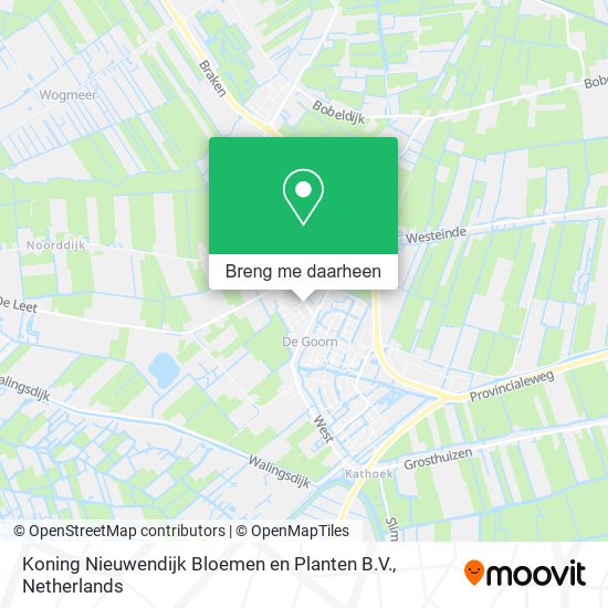 Koning Nieuwendijk Bloemen en Planten B.V. kaart