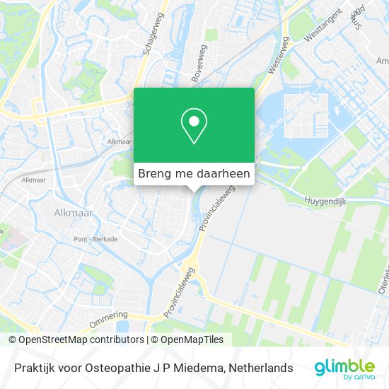 Praktijk voor Osteopathie J P Miedema kaart