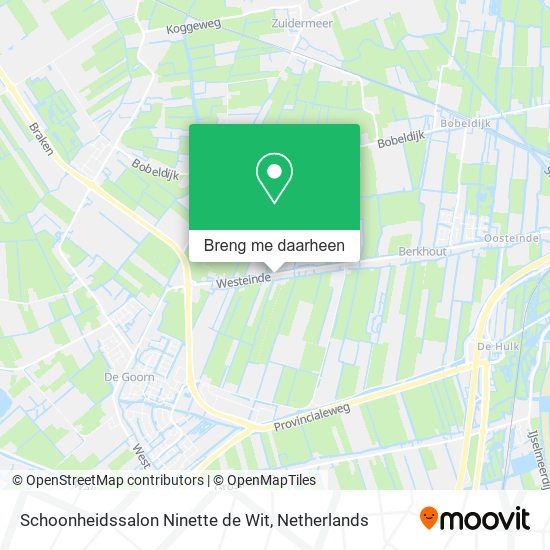 Schoonheidssalon Ninette de Wit kaart