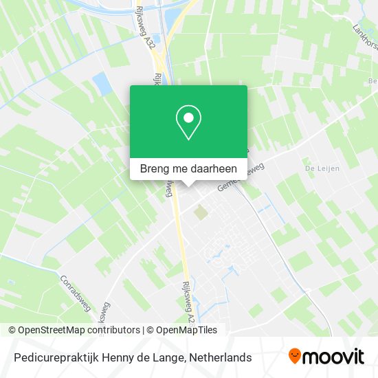 Pedicurepraktijk Henny de Lange kaart