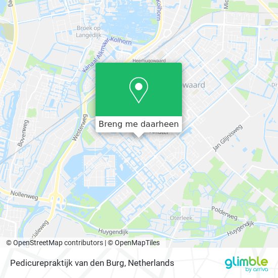 Pedicurepraktijk van den Burg kaart