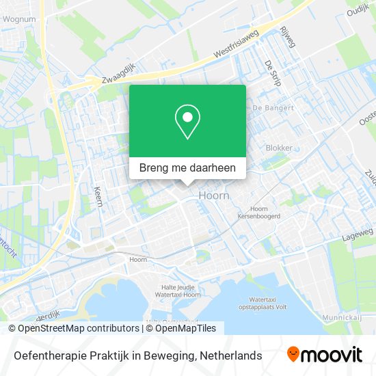 Oefentherapie Praktijk in Beweging kaart