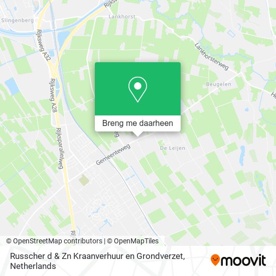 Russcher d & Zn Kraanverhuur en Grondverzet kaart