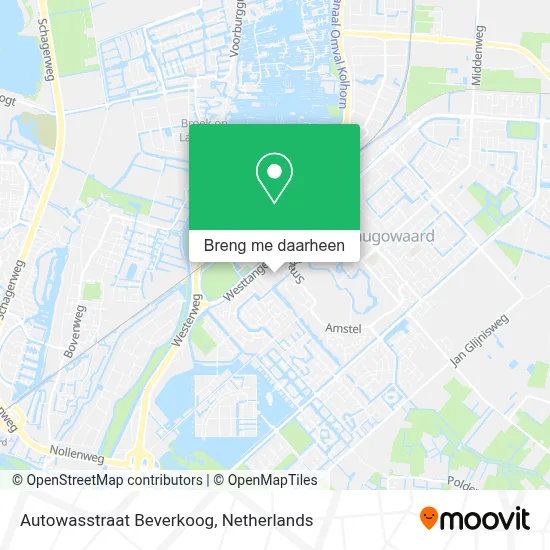Autowasstraat Beverkoog kaart