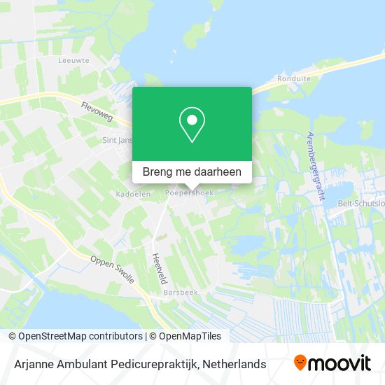 Arjanne Ambulant Pedicurepraktijk kaart