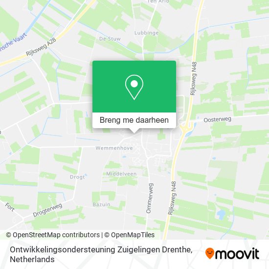 Ontwikkelingsondersteuning Zuigelingen Drenthe kaart