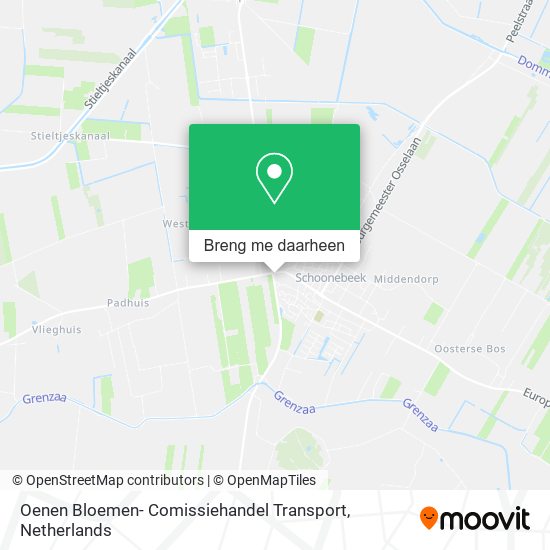 Oenen Bloemen- Comissiehandel Transport kaart