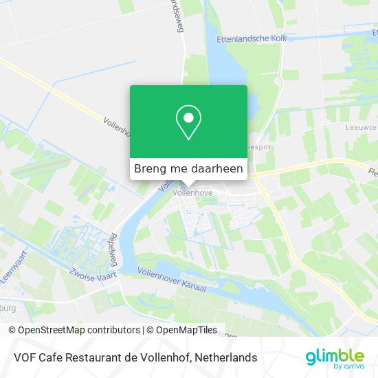 VOF Cafe Restaurant de Vollenhof kaart