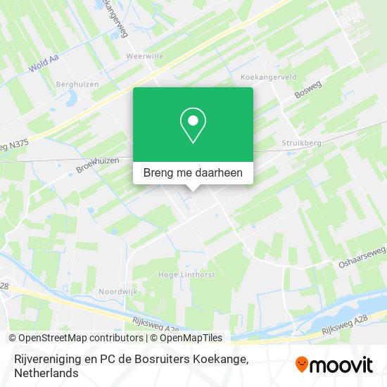 Rijvereniging en PC de Bosruiters Koekange kaart